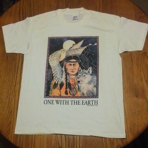 Vintage 🔥 One With The Earth 🌎 Zen Shirt 1992 Large 90s 💎 Vtg Gem Native